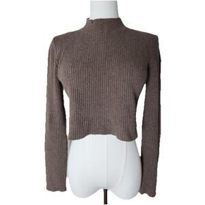 The Andamane Enny Cropped Wool Cashmere Sweater Brown Size M